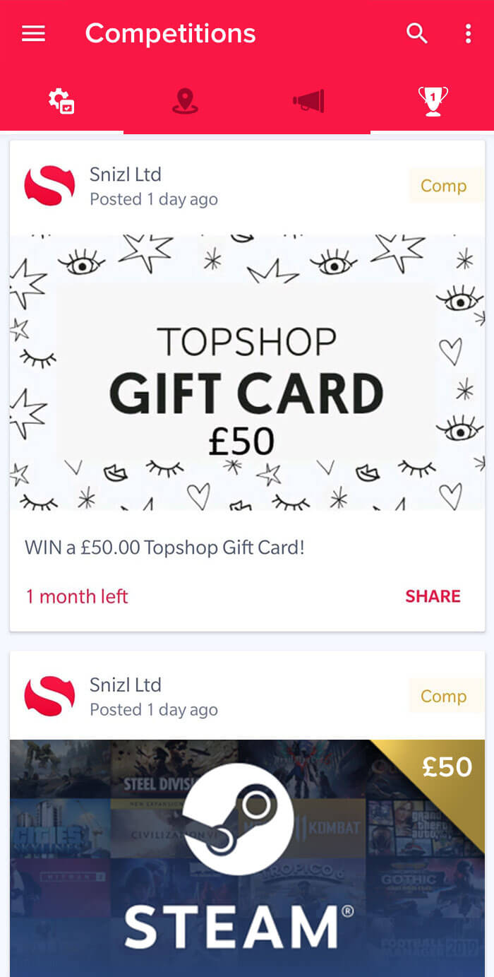 Competitions on Snizl