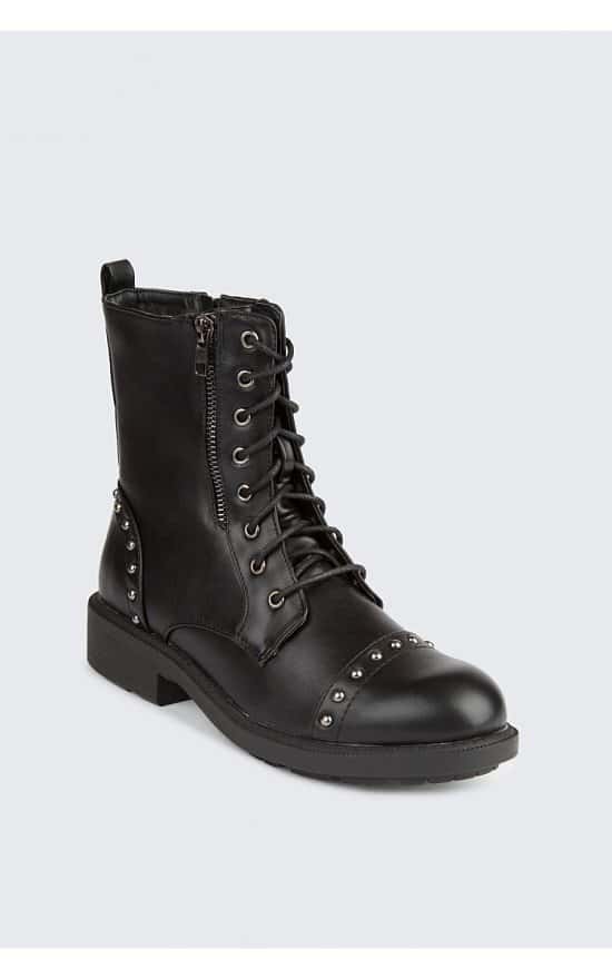 SAVE- STUD WORKER ANKLE BOOTS
