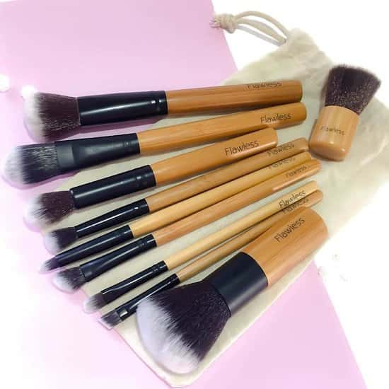 FLAWLESS 11 PIECE BAMBOO MAKEUP BRUSH SET: £34.95!