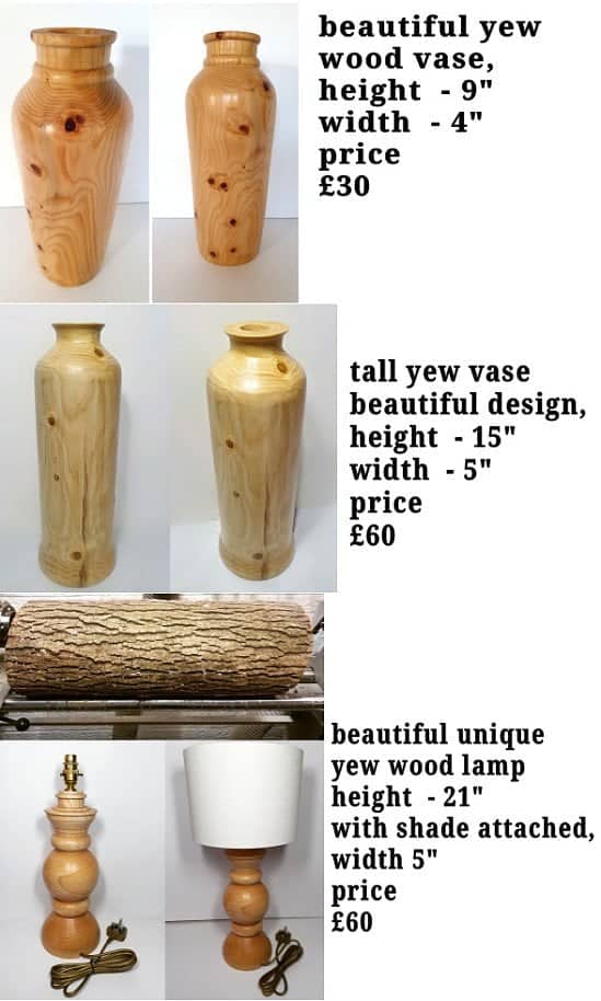 Handmade wooden vases