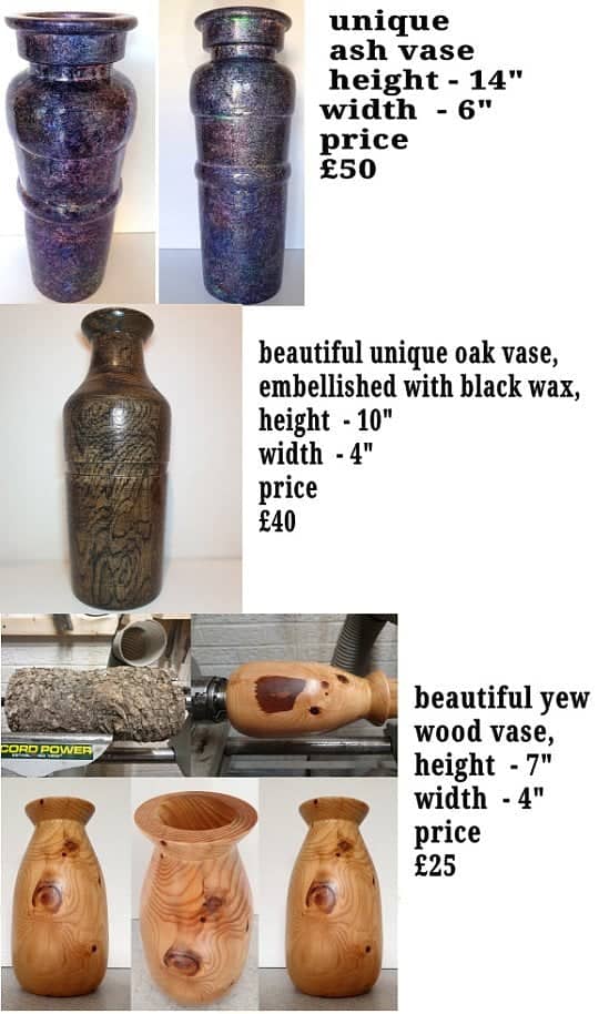 Handmade wooden vases